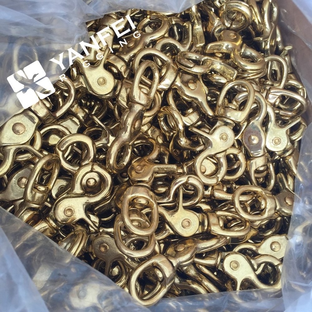 Solid Brass Harness Eye Trigger Snap Hooks