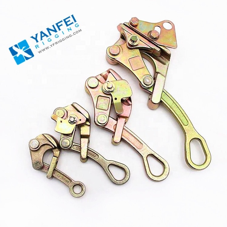 Single Cam Wire Rope Gripper Come Along Clamp, For Cable Pulling Equipment, Wire Rope Tensioner