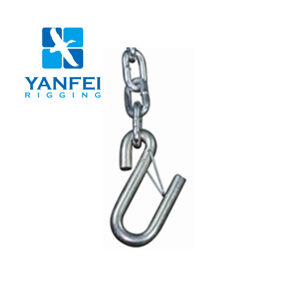 Factory customized Heavy Duty g30 Proof Coil Trailer Safety Chain With 2 Latch S Hooks on both ends tie down chains