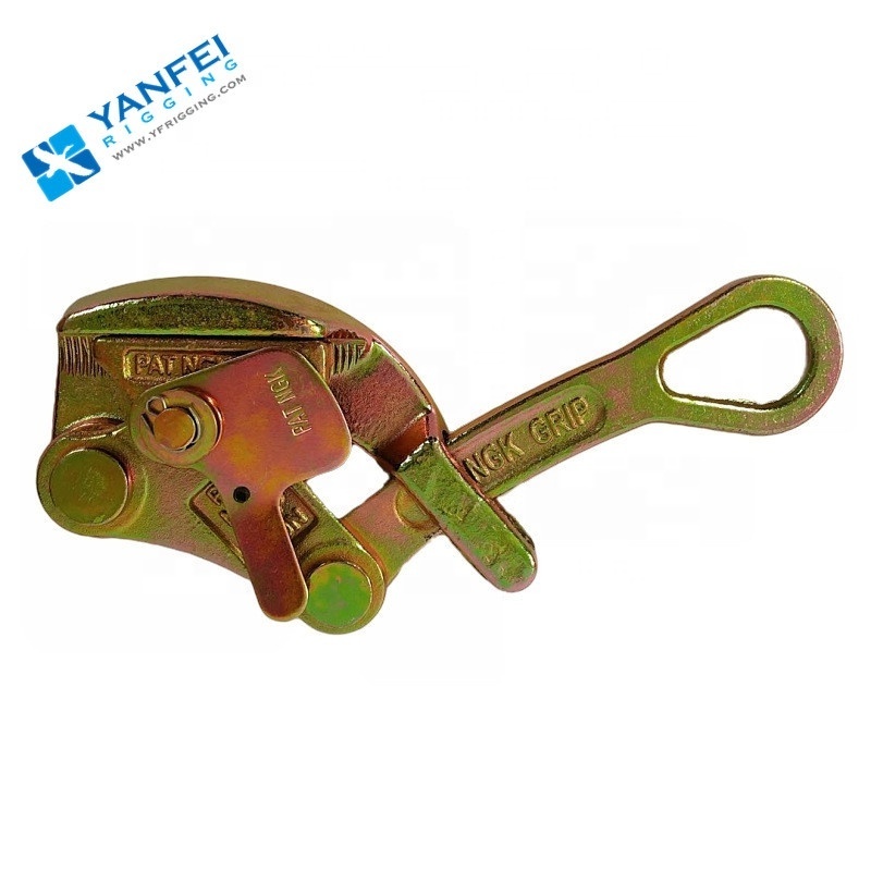 Single Cam Wire Rope Gripper Come Along Clamp, For Cable Pulling Equipment, Wire Rope Tensioner