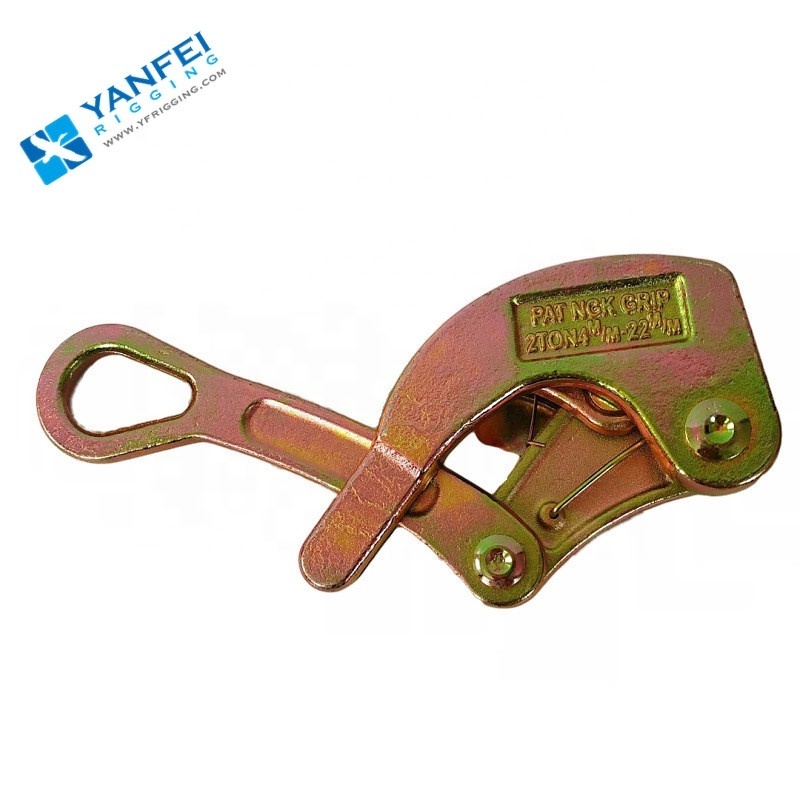 Single Cam Wire Rope Gripper Come Along Clamp, For Cable Pulling Equipment, Wire Rope Tensioner