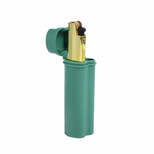 Hot Selling Cigar Accessories Double Hole Position Contain Lighter Holder Plastic Cigar Tube