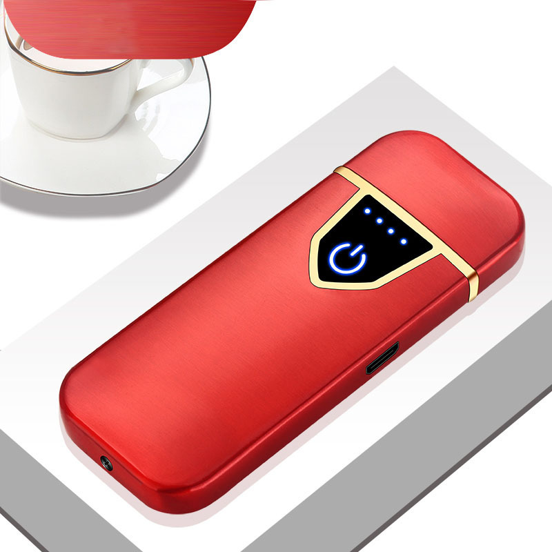 USB Rechargeable Windproof Flameless Lighter Ultra Thin Lighter Led Display Cigarette Lighter