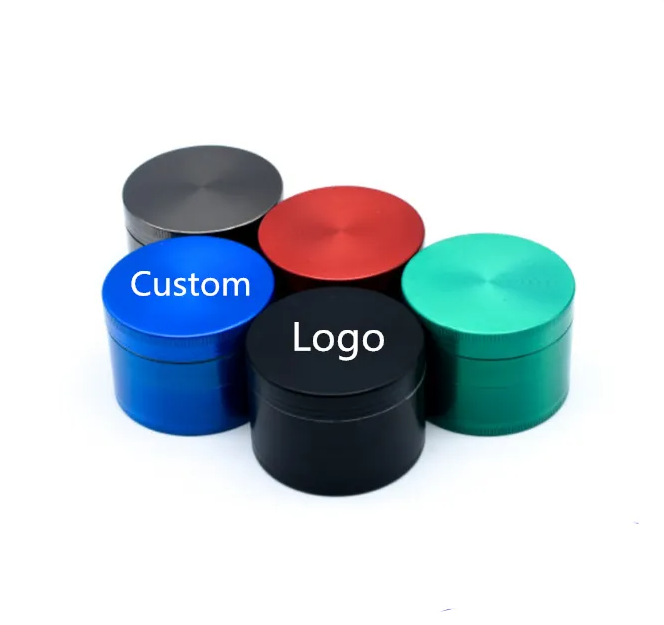 Wholesale Smoking Accessories 50MM 55MM 63MM Custom Logo Hemp Grinder Manual Zinc Herb Grinder