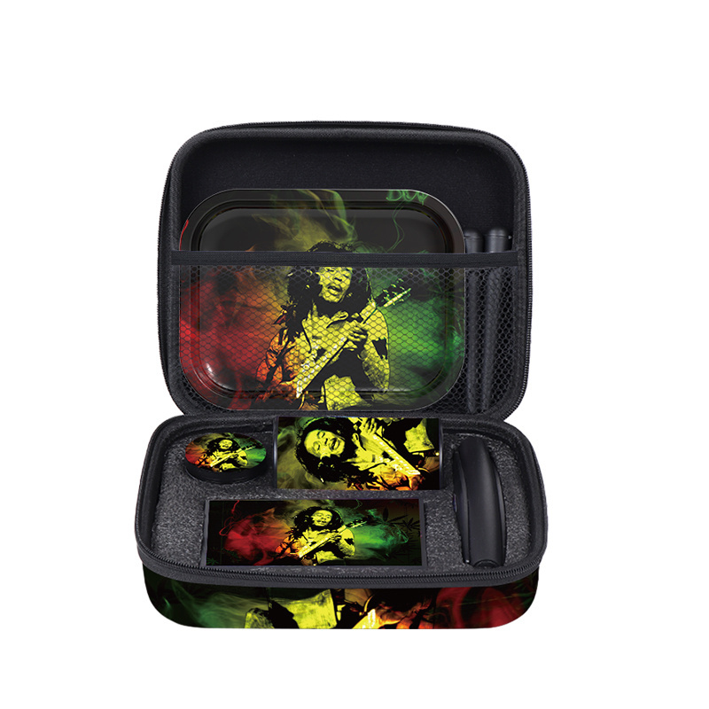 New Design Custom Portable Smoking Set Herb Grinder Rolling Tray 6 In 1 Smoking Accessories