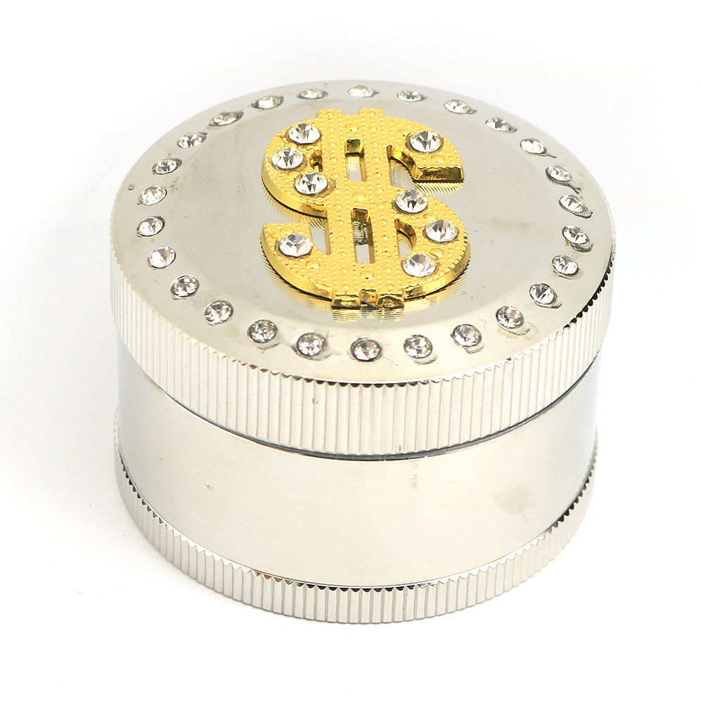 JL-401J Zinc Alloy Pink With Handle Large Mold Metal Grinders Herbal 4 Layers Cool Custom Logo Dry Herb Grinder