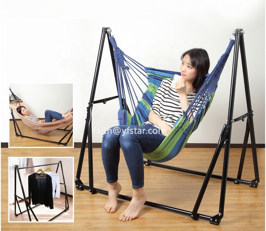 Hot Sale 3 Way Freestanding Portable Hammock Camping Hammock Stand  Folding Hammock Swing Chair For Sale