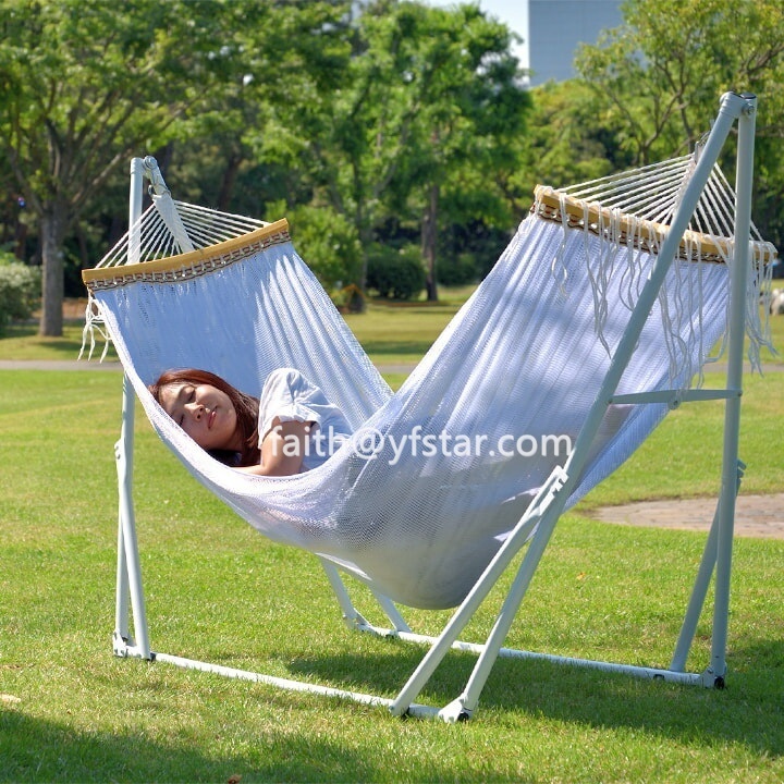 Factory Price  Portable Camping Hammock Stand With Ice Silk Hammock Swing For Summer Garden