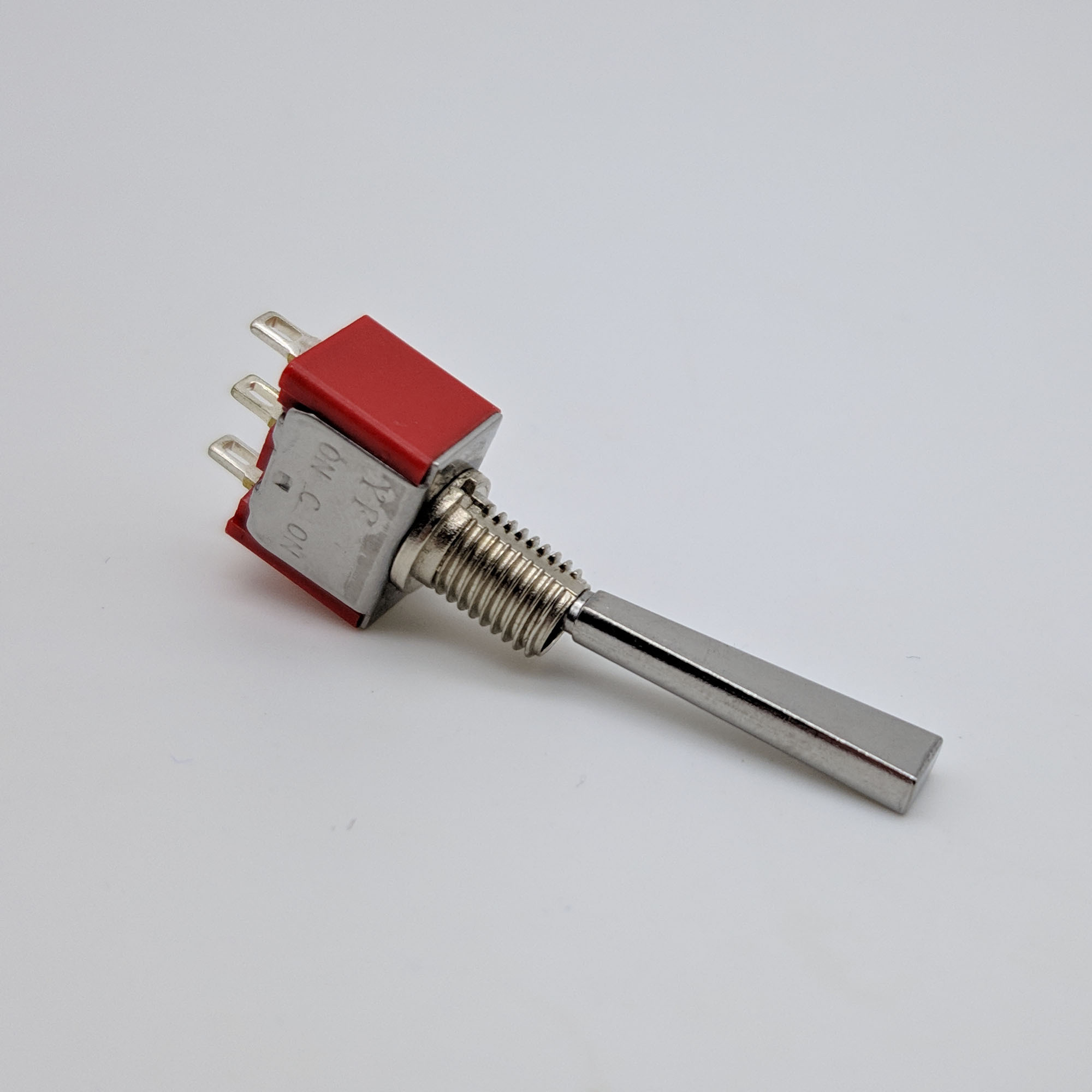 ON (ON) SPDT 2 Position 3 Pin Long Flat Handle Momentary Toggle Switch