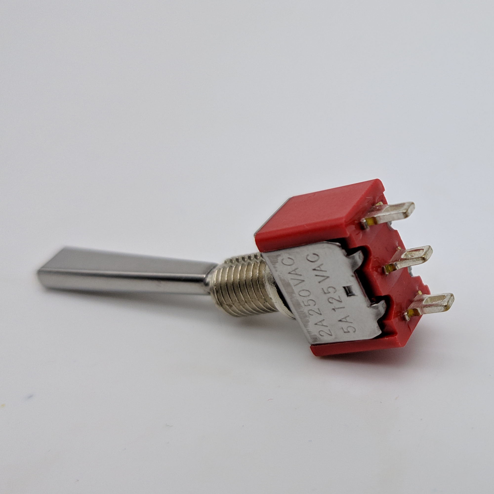 ON (ON) SPDT 2 Position 3 Pin Long Flat Handle Momentary Toggle Switch