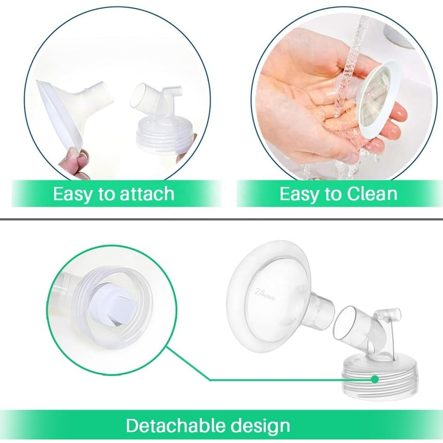 Detachable PP Flange 21mm/24mm breast pump accessories  breast pump accessories Compatible with Spectra parts