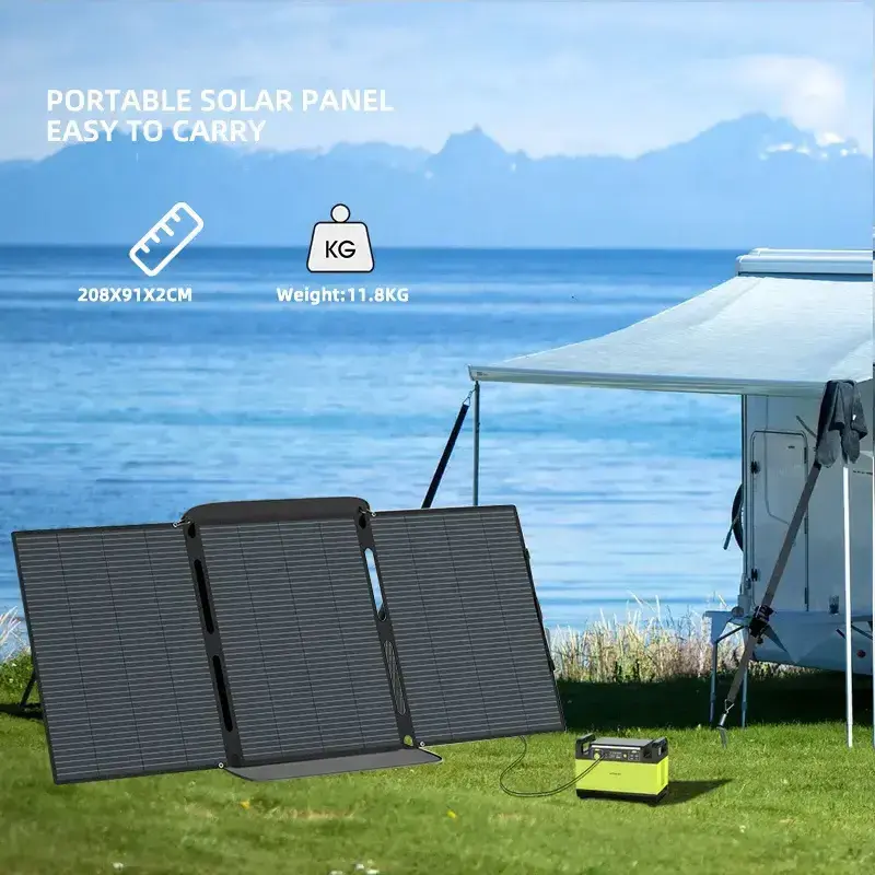 Bluetti 120W 200W Portable Outdoor Camping Solar Charge Panel Monocrystalline Black Silicon Folding Foldable Solar Panel