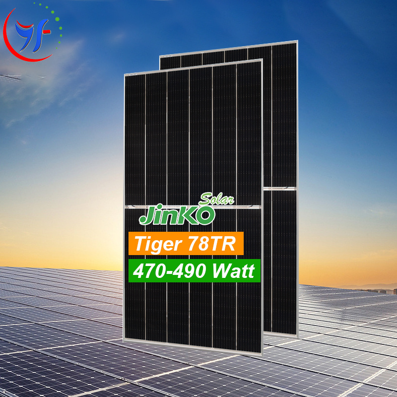 jinko solar panel 490w warehouse Tiger 78TR 470-490 Watt P-Type MONO-FACIAL MODULE JKM470M-7RL3 jinko solar panel