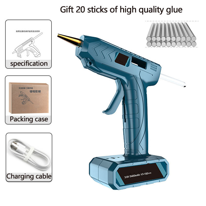 2023 Upgrade large capacity 3.6v lithium electric cordless hot melt glue gun