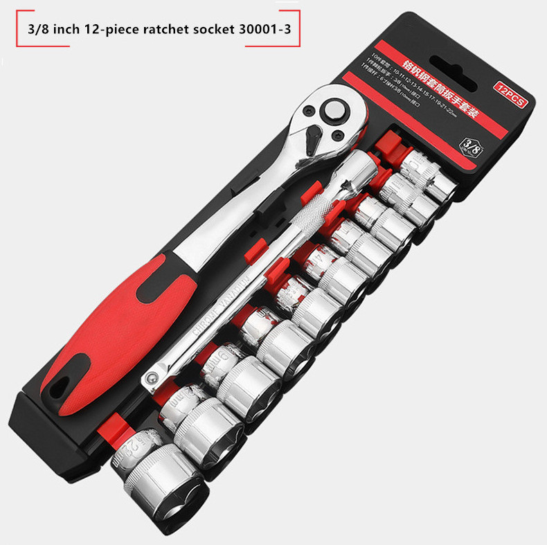 Low price ratchet set combination barrel wrench CR-V repair machine tool hexagon socket set industry genuine