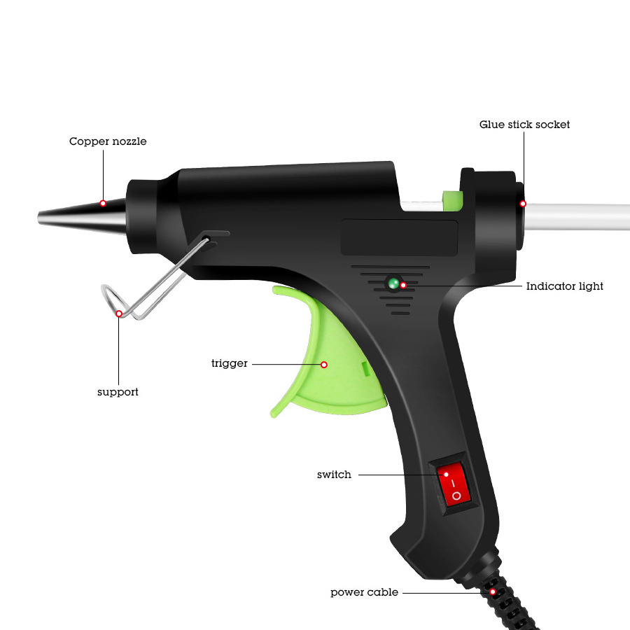 Chinese manufacturer power tools 220w industrial hot melt silicone glue gun