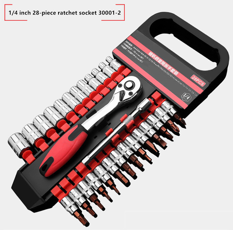 Low price ratchet set combination barrel wrench CR-V repair machine tool hexagon socket set industry genuine