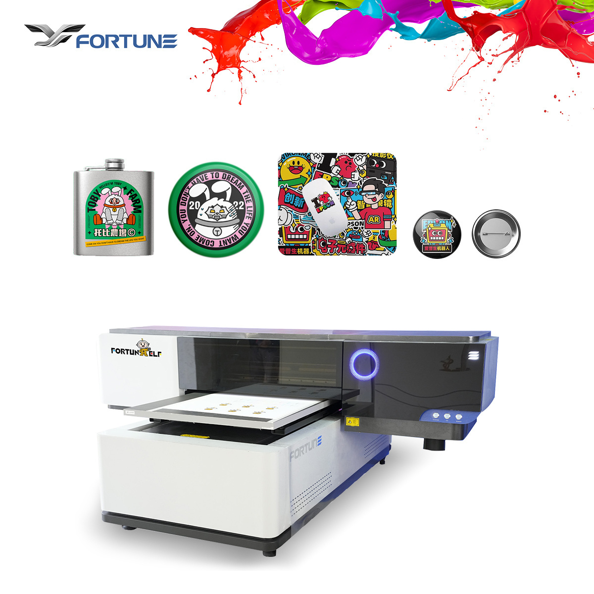 Digital impresora for small business 6090 uv flat bed printing machine with i3200 head uv plotter flatbed 60*90