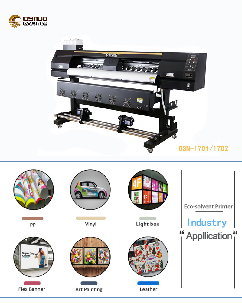 Digital Large Format Printing Machine Small Vinyl Sticker Printer Eco Solvent Printer 1.7m