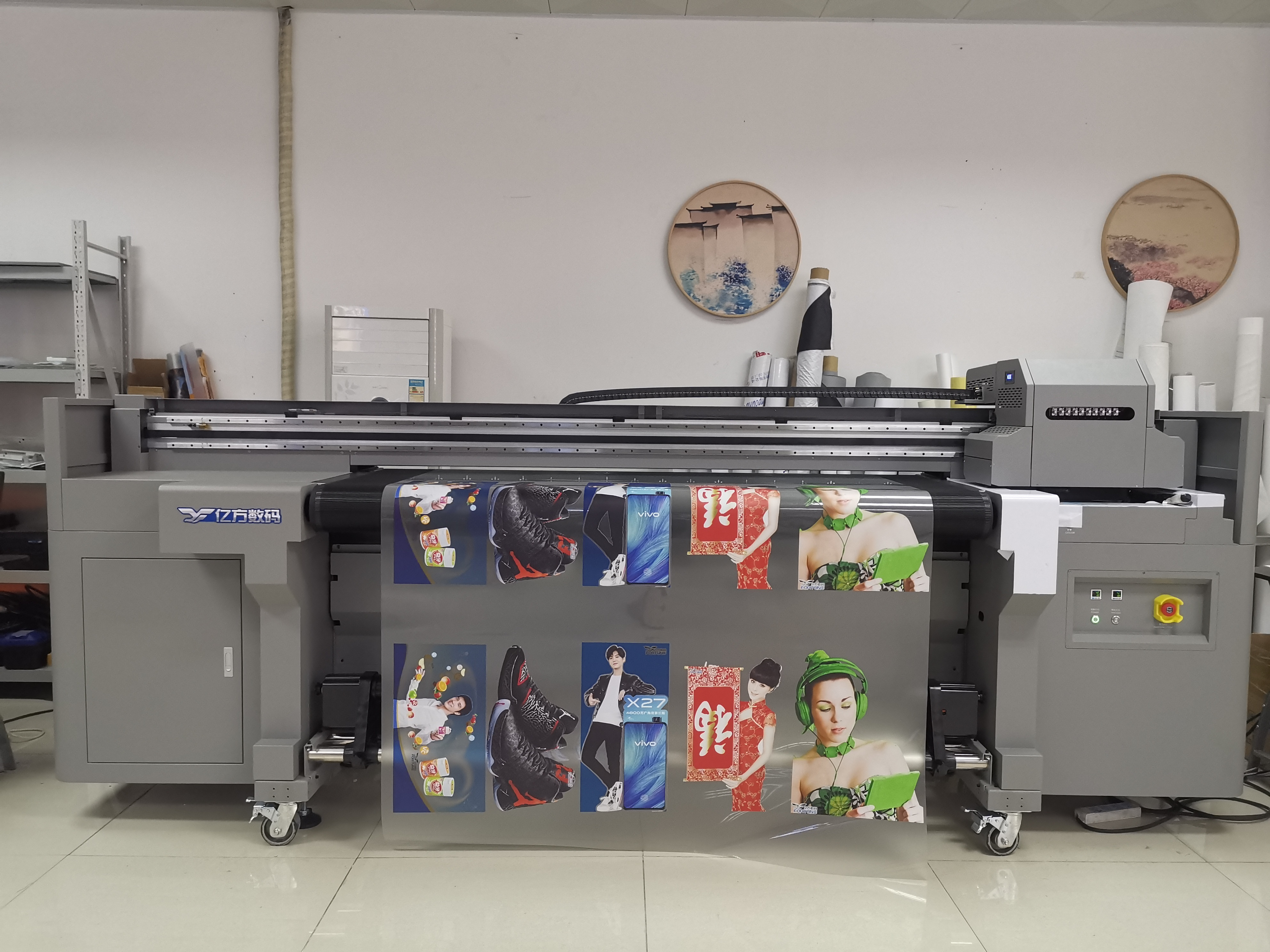 1.8m large format uv printer hybrid ricoh gen5 wall paper leather industrial uv inkjet printer