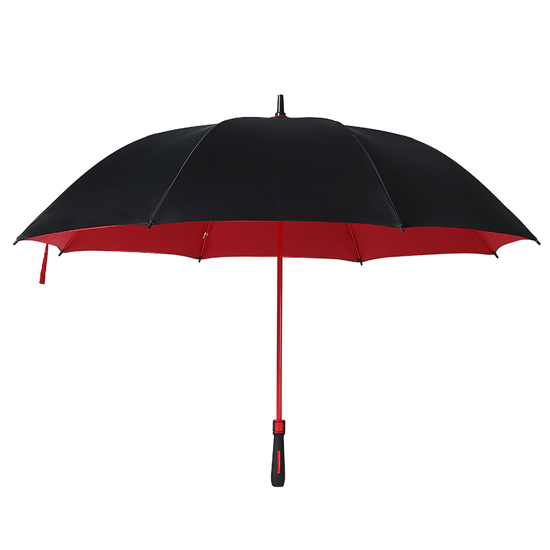 Red White Double Layer Custom Print Golf Red And black Umbrella Double Canopy Big Windproof Large Golf Umbrella