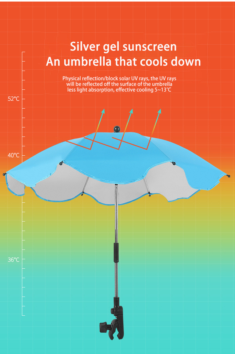 Baby Stroller Umbrella Uv Rays Umbrella Rainproof Parasol