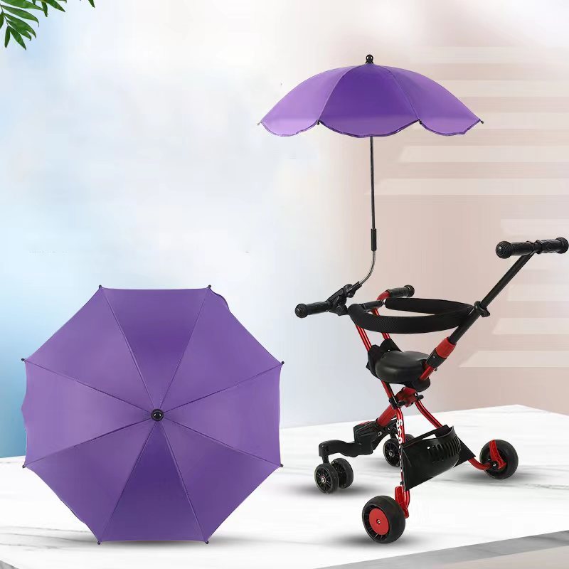 Unique Design Silver Coating Hands Free Universal Clip Clamp Baby Stroller Umbrella For Baby Car