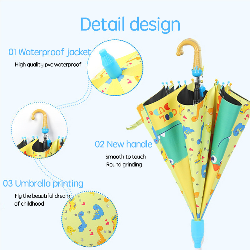 Cartoon Print Rainproof Custom Children Umbrella Kids Parasol