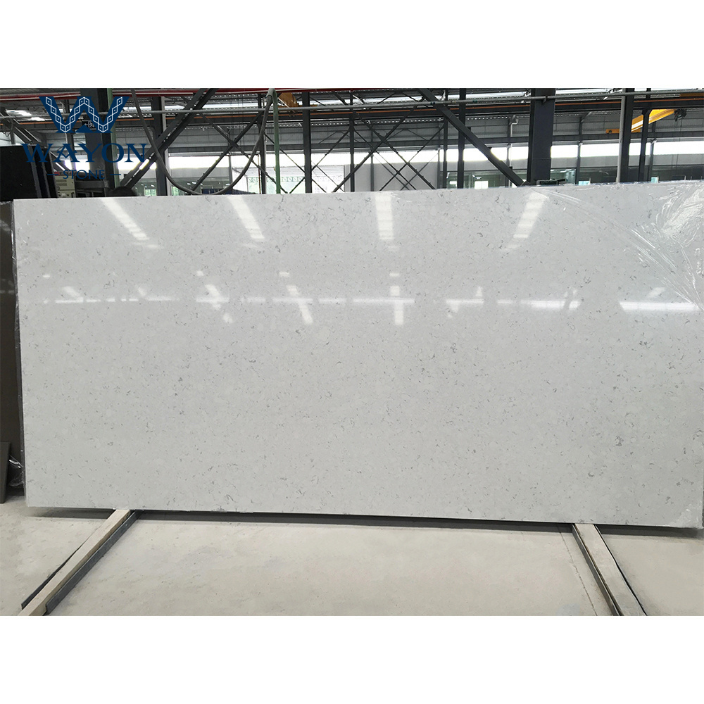 Kitchen Countertops White Benchtop High-tech Artificial Cararra Quartz Vanity Stone Surface Wayon Stone Beveled Edge 2.38g/cm3