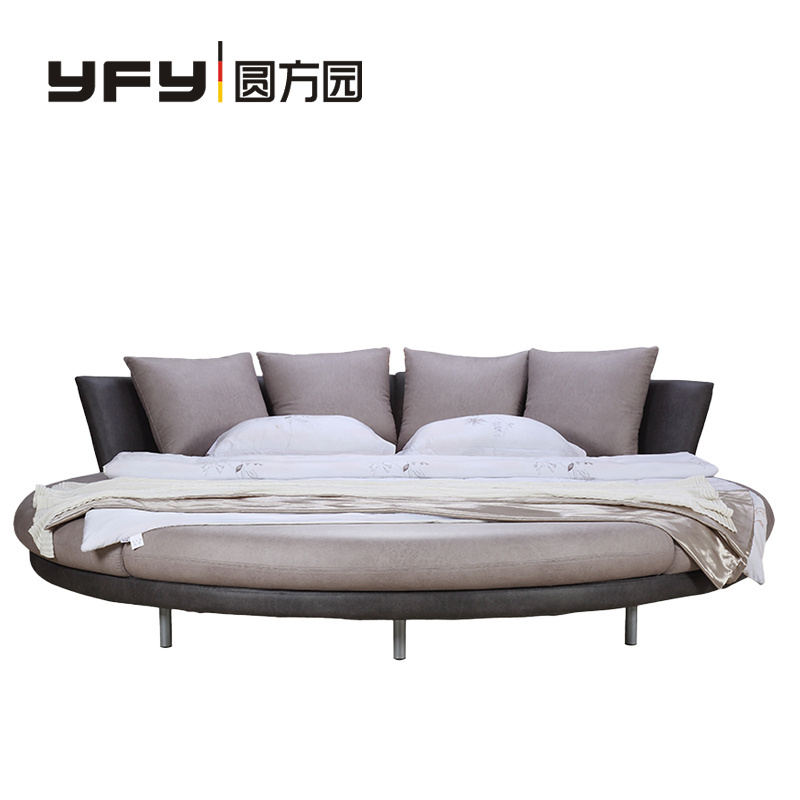 YFY Luxury Bedroom Modern Frame Furniture Set For King Size Fabric Round Designs Beds