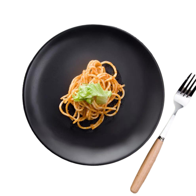 Wholesale Elegant Reusable Restaurant Round Melamine Black Charger Plate