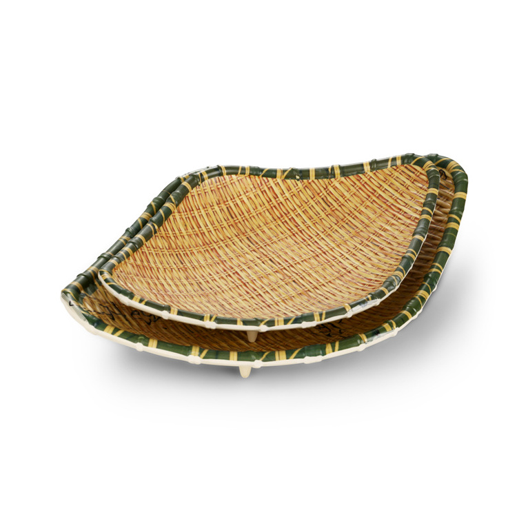 New Design High Quality Melamine Round Rattan Plate Chargers