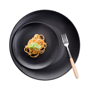 Wholesale Elegant Reusable Restaurant Round Melamine Black Charger Plate