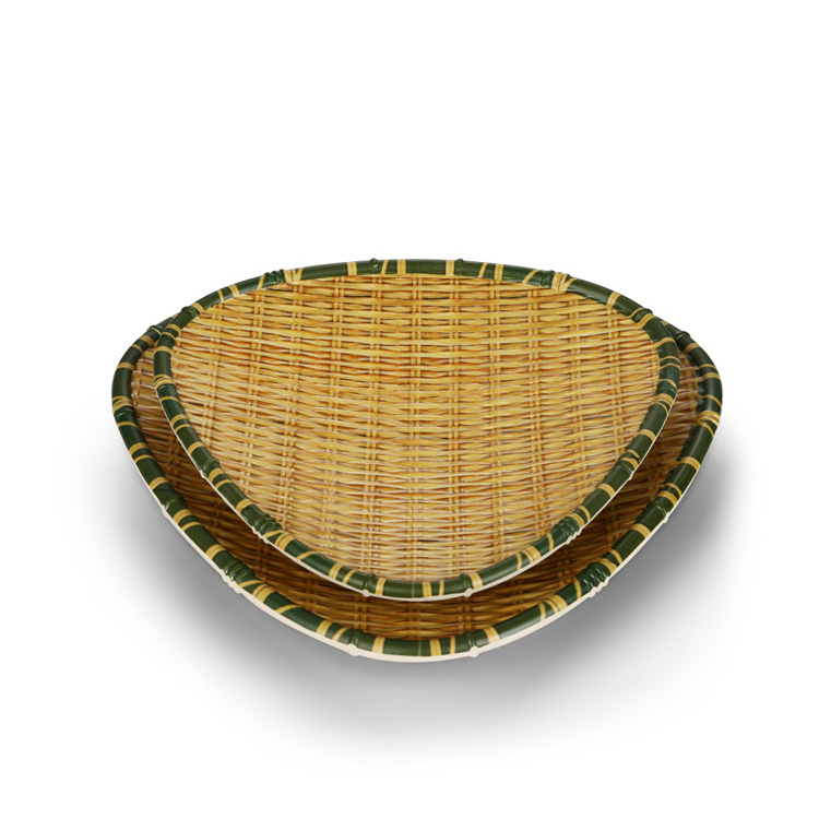 New Design High Quality Melamine Round Rattan Plate Chargers