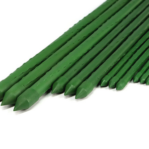 Durable Garden Steel Core Plastic Coated Metal Tomato Stakes Support Sturdy Green Plant Sticks