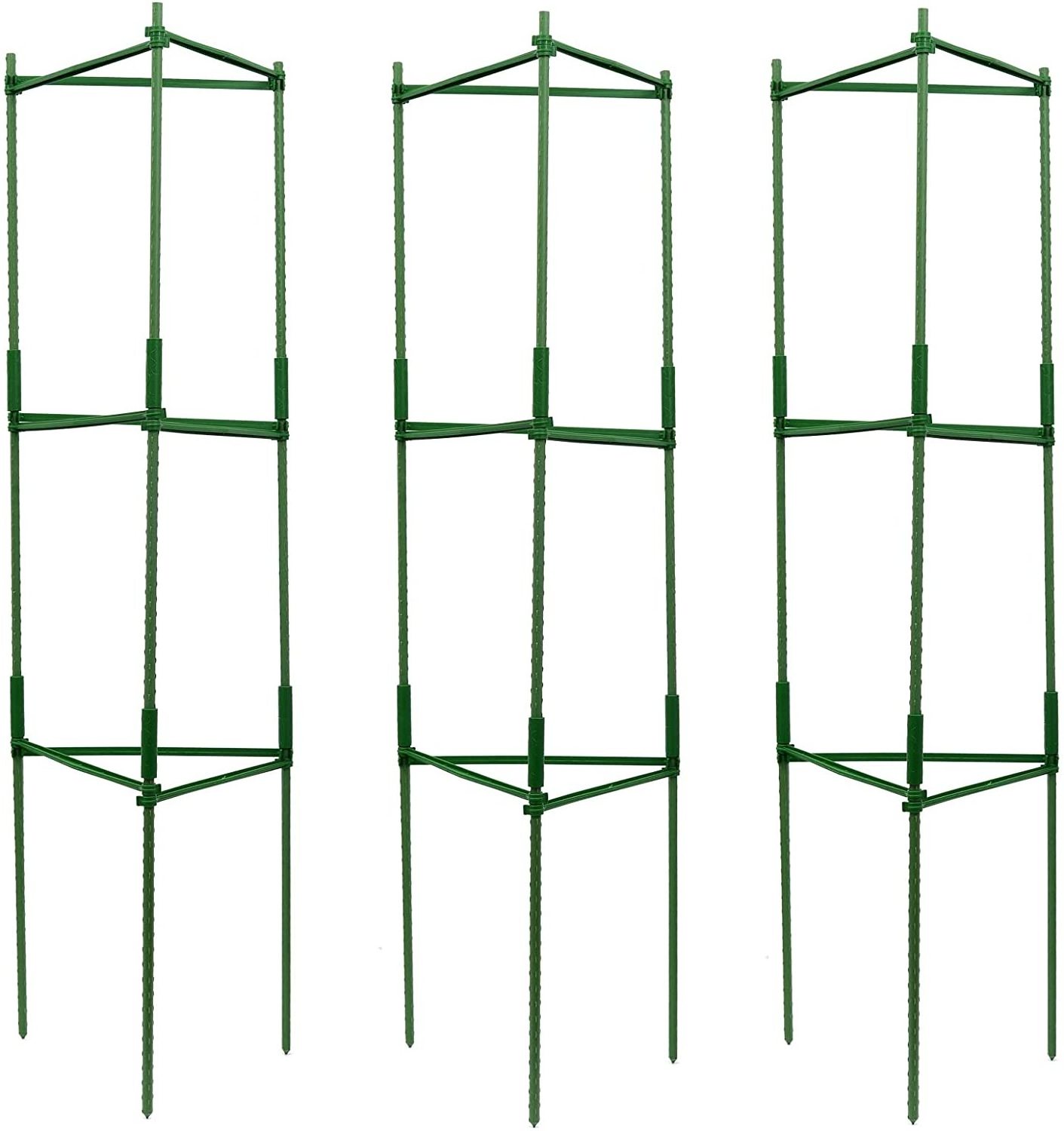 Tomato Cage Small Kit Stake Arms Plastic Cages Inverted Expandable Adjustable Plant Support