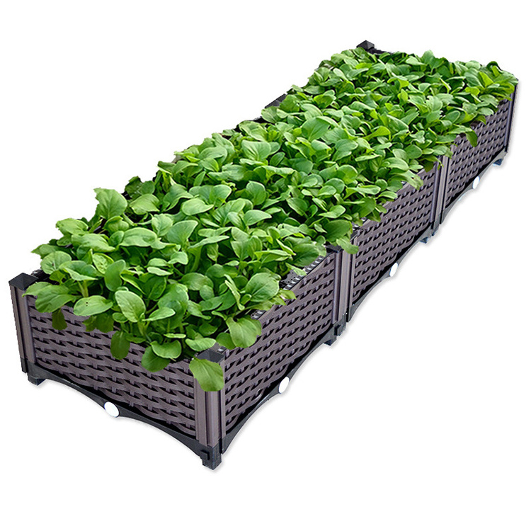 Steel Garden Bed Flowers Outdoor Planter Plastic Set Self Watering Beds Raised Planters Box