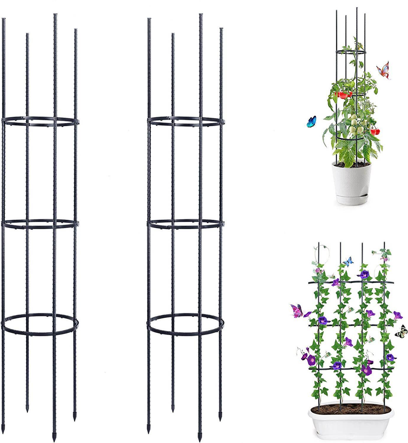 heavy duty galvanized steel tomato cage Plastic tomato stake plant cage Conical Trellis Climbing Plant Supporter Frame