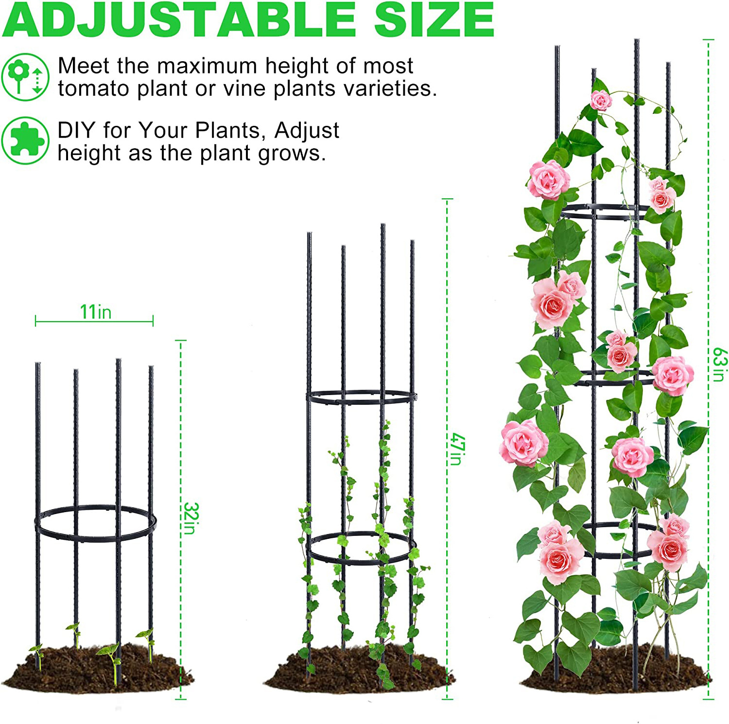 heavy duty galvanized steel tomato cage Plastic tomato stake plant cage Conical Trellis Climbing Plant Supporter Frame