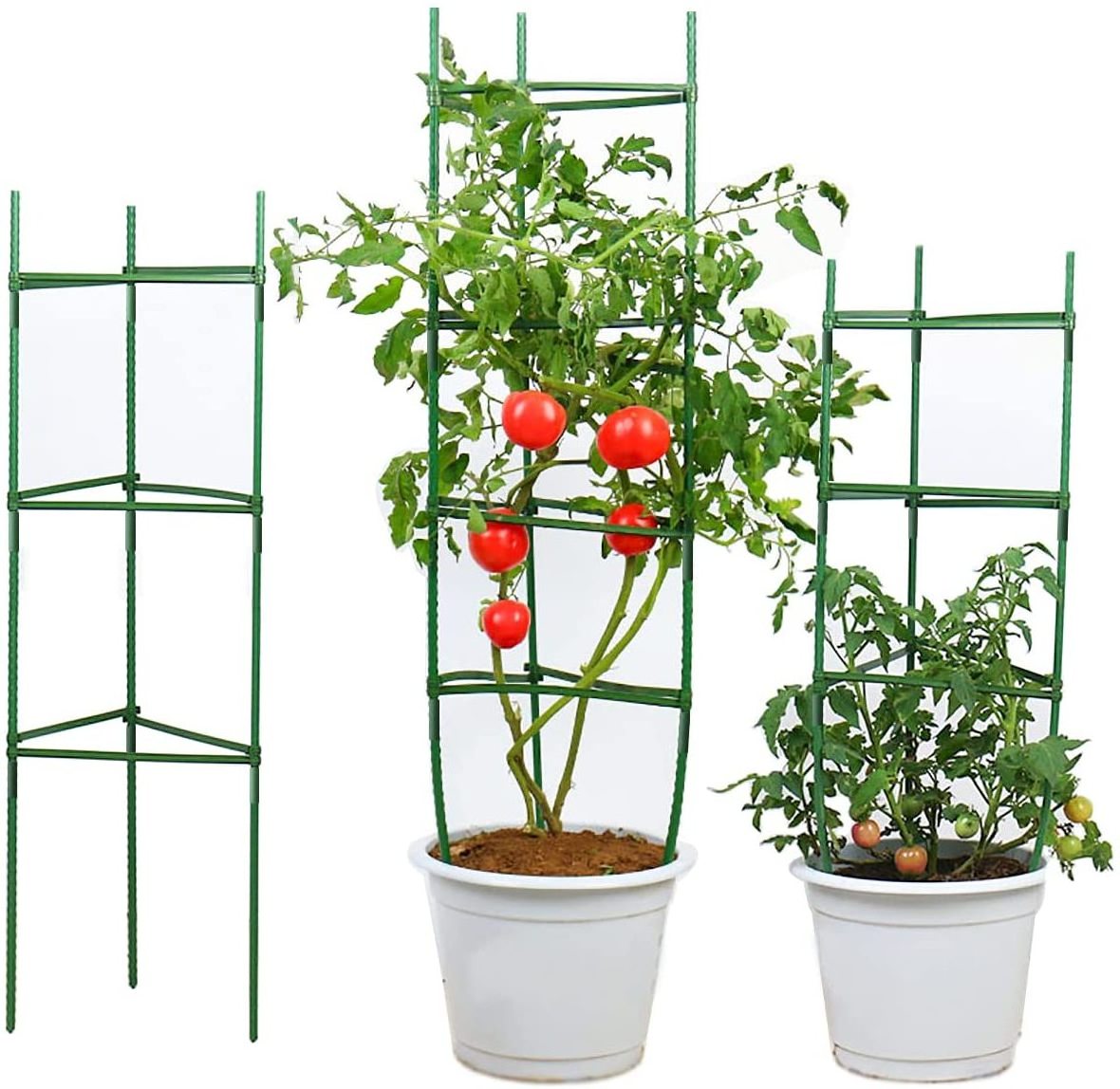 Tomato Cage Small Kit Stake Arms Plastic Cages Inverted Expandable Adjustable Plant Support