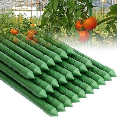 Durable plant support stake Garden Steel Core Plastic Coated Metal Tomato Stakes Support Sturdy Green Plant Sticks