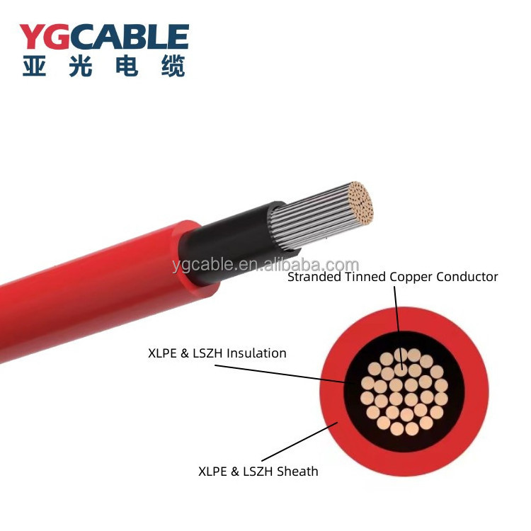 TUV Certified Single Core PV1-F Flexible Tinned Copper Xlpe 1KV AC/1.5KV DC Solar Cable for Photovoltaic with 25 years guarantee