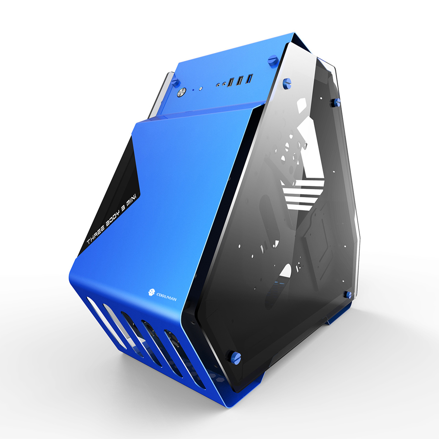 Wholesale OEM Triangle Shaped USB3.0 ATX gaming computer cases & towers Custom Logo Color PC case