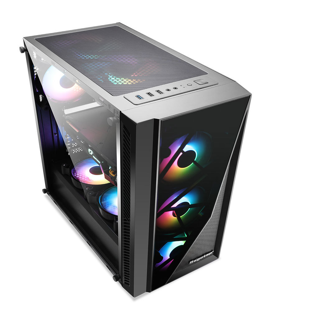 Pc Triangle Gaming Pc 2021 Style Suit Led Logo Light  Computer Case