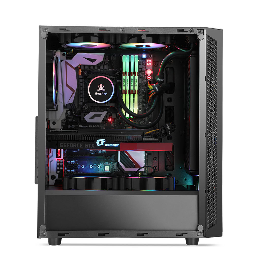 Pc Triangle Gaming Pc 2021 Style Suit Led Logo Light Computer Case ...
