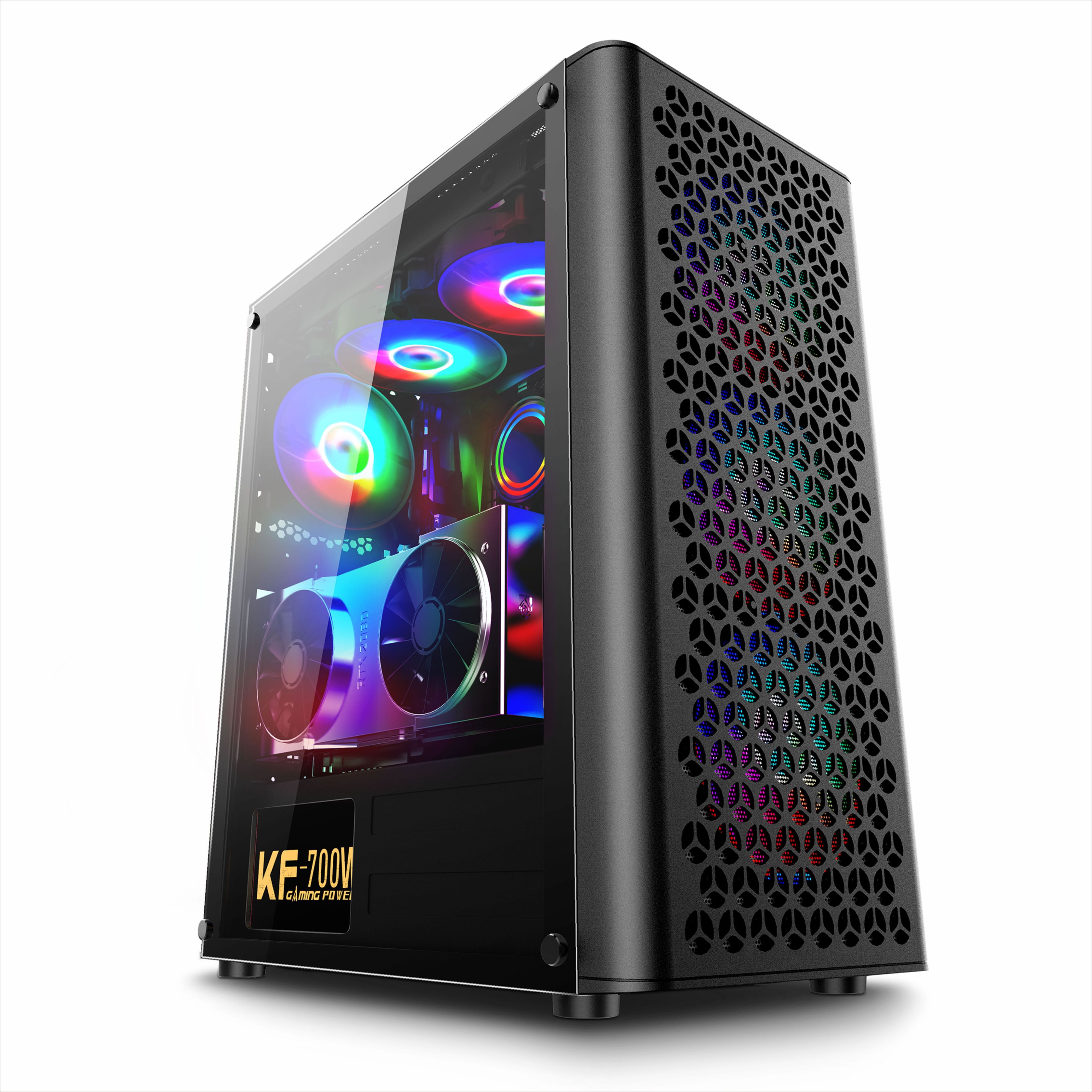 Streamer Rainbow Vsheng JUFENG 1 ATX Computer Gaming Cases Computer Cases & Towers Full Build Pink Anime Computer Case