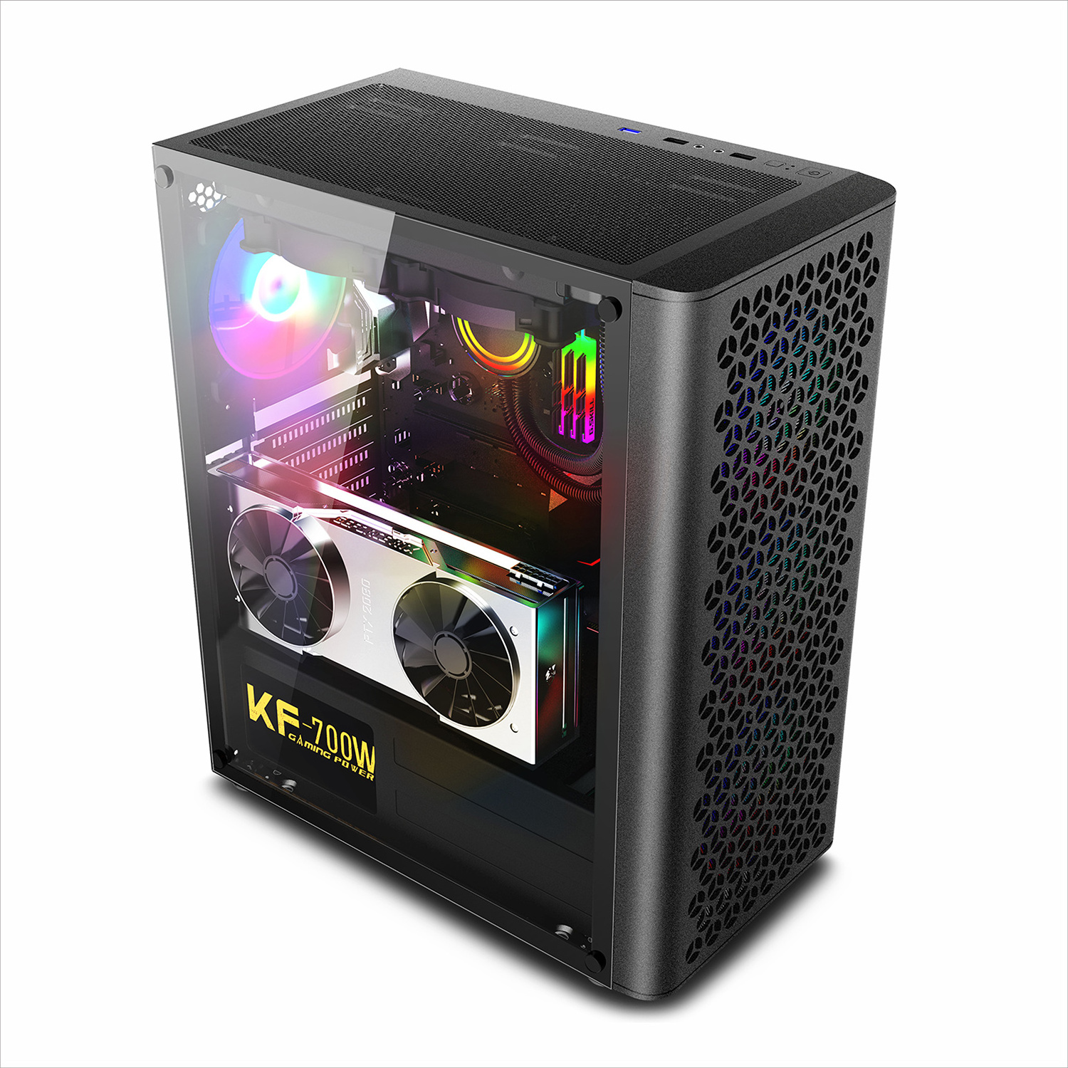 Streamer Rainbow Vsheng JUFENG 1 ATX Computer Gaming Cases Computer Cases & Towers Full Build Pink Anime Computer Case