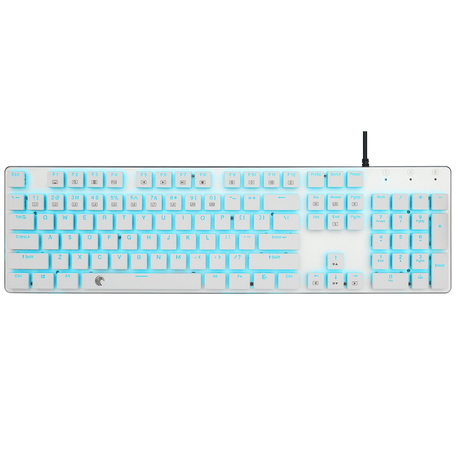 E-YOOSO OA Blue Single Backlit Mechanical Keyboard Slim Design with Gateron Red Switches Compatible in Russian UK Portuguese