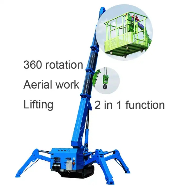 3 Ton Spider Cranes 9 Meters Ground Lift Mini Lifting Machinery Movable 8 Ton Crawler Cranes Jib Electric Spider Crane For Sale