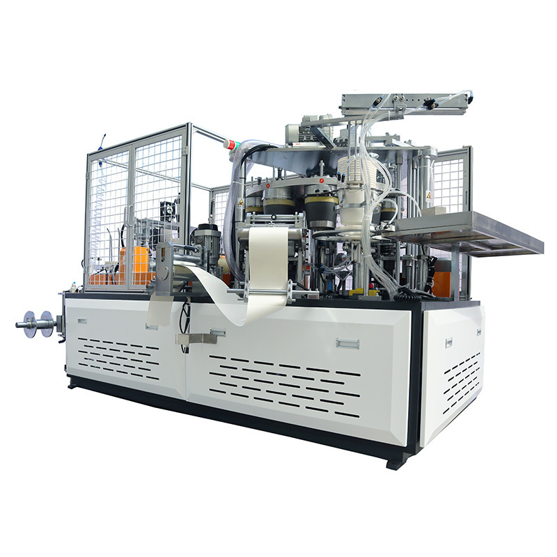 Automatic paper feeding plastic lid ripple paper cup machine with heating element for food